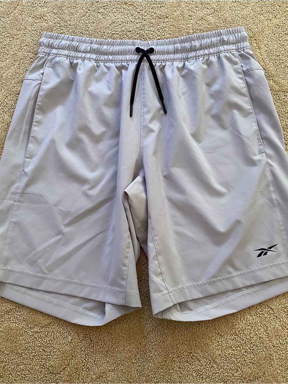 Reebok Shorts Men Medium Gray Legacy Core Performance Stretch Drawstring Waist